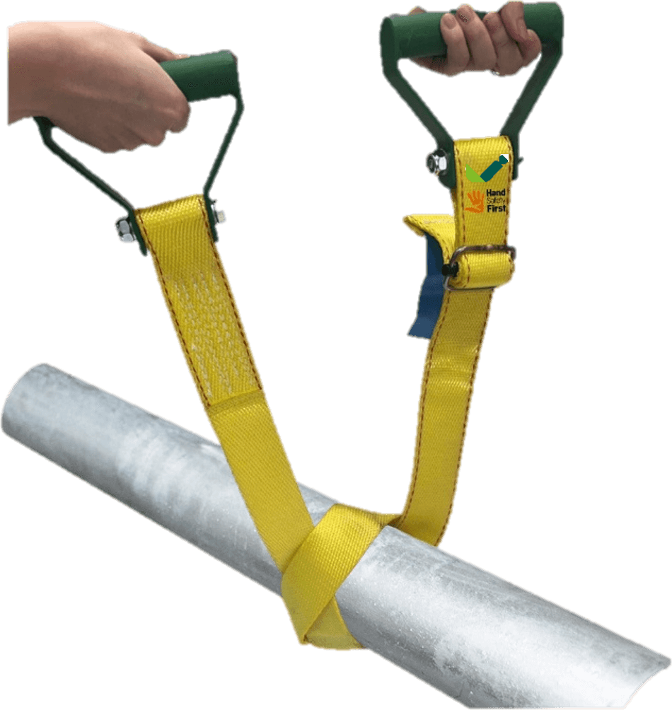 Chiksun Lines Easy Lift: strap with two green handles on a pipe