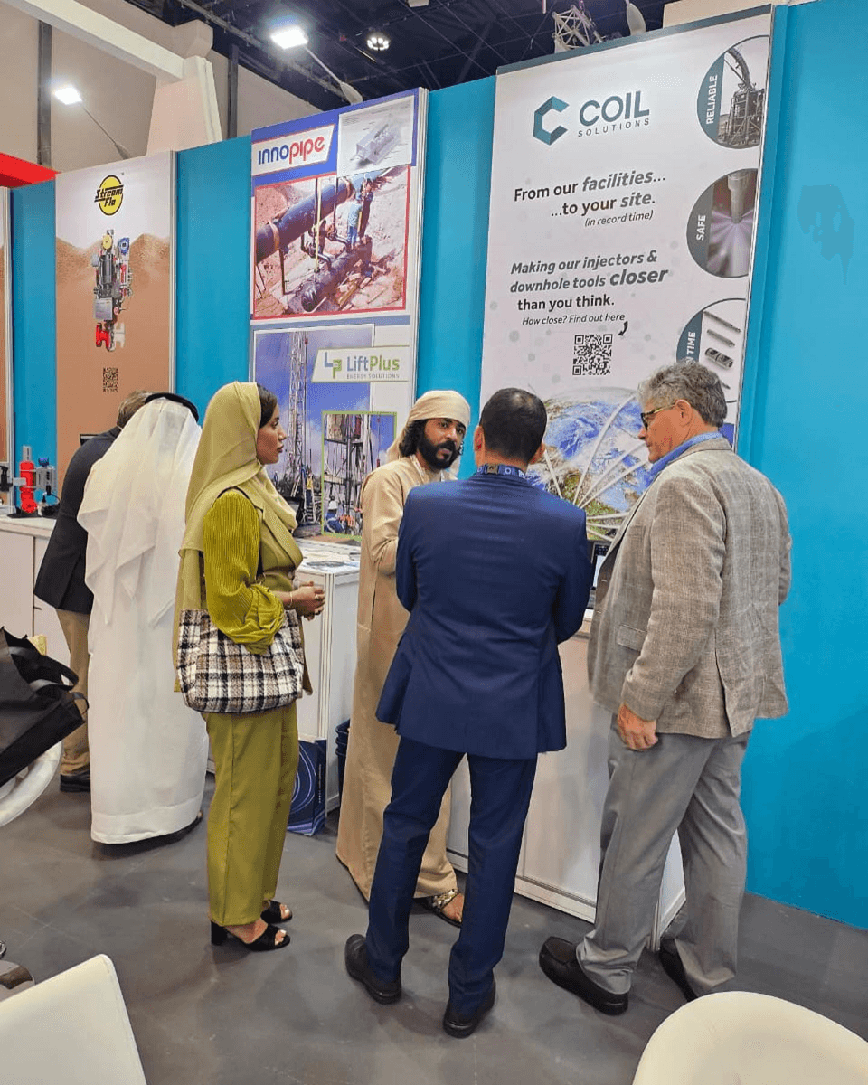 The MO team at an exhibition stand, ADIPEC 2023 day one