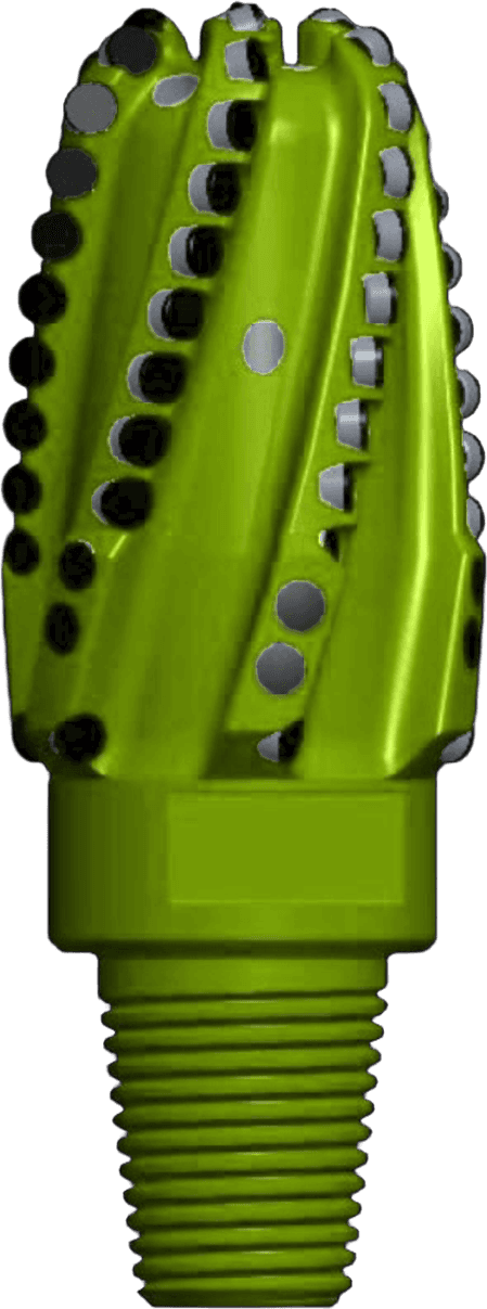 SB613GB 123 mm steel-body bit in MO ENERGY green, side view